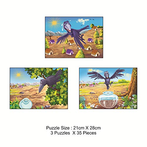 Preview image 3rd product image for Interactive Jigsaw Puzzle & Storybook Set for Kids - The Thirsty Crow- BachcheCompany.com