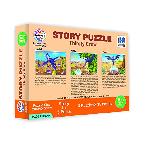 Preview image 4th product image for Interactive Jigsaw Puzzle & Storybook Set for Kids - The Thirsty Crow- BachcheCompany.com