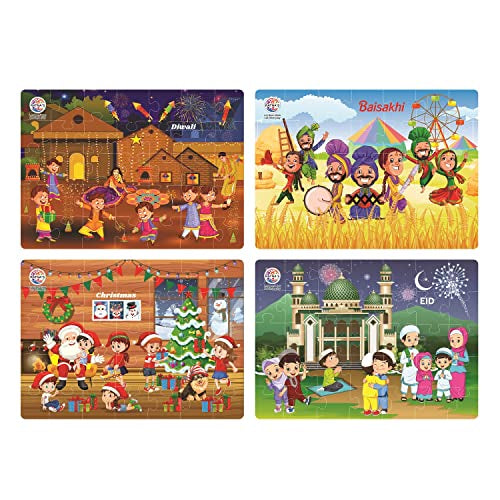 Preview image 3rd product image for Indian Religion Jigsaw Puzzle for Kids - 4 x 35 Pieces- BachcheCompany.com
