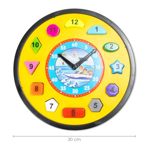 Preview image 5th product image for Educational Shape Sorter Clock for Toddlers - Teach Time and Colors- BachcheCompany.com