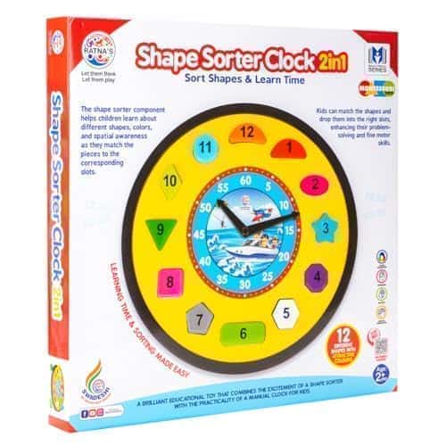 Preview image 7th product image for Educational Shape Sorter Clock for Toddlers - Teach Time and Colors- BachcheCompany.com