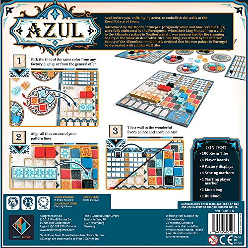 Preview image 3rd product image for Strategic Azul Board Game for Family Fun | 2-4 Players- BachcheCompany.com