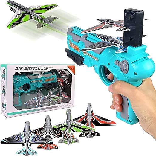 Air Battle Gun Toy for Kids - 4 Foam Airplanes and Pistol Shooting - BachcheCompany.com