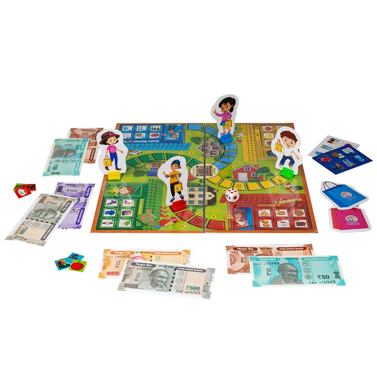 Preview image 2nd product image for Ratnas Shopping Day Board Game: Learn Transactions! - BachcheCompany.com