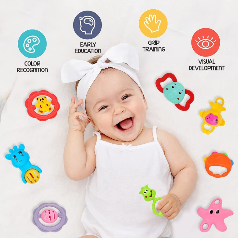 Preview image 3rd product image for 7 Pcs Baby Rattles Teethers - Attractive Toys - BachcheCompany.com