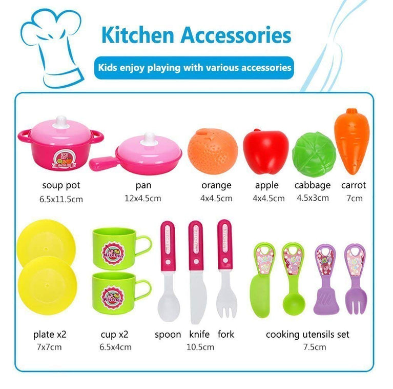 Preview image 3rd product image for Kitchen Set for Kids Girls - DIY Luxury Pretend Play Set - BachcheCompany.com