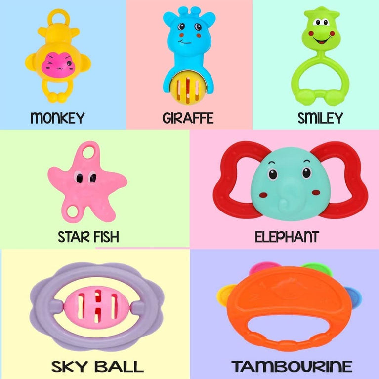 Preview image 6th product image for 7 Pcs Baby Rattles Teethers - Attractive Toys - BachcheCompany.com