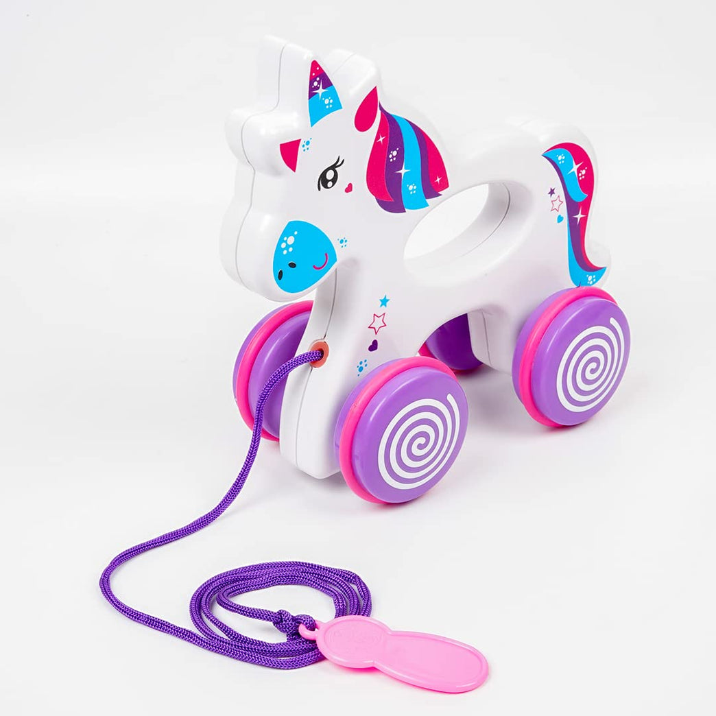 Sparky The Unicorn: Pull Along Toy for Infants - BachcheCompany.com
