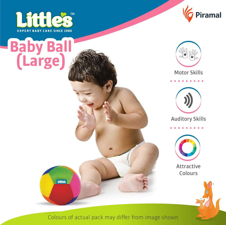 Preview image 3rd product image for Soft Plush Baby Ball with Rattle - 11cm, Multi Color - BachcheCompany.com