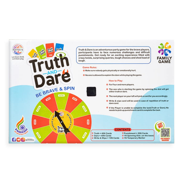 Preview image 4th product image for Truth or Dare Board Game - Fun Family Games for Kids and Adults - BachcheCompany.com