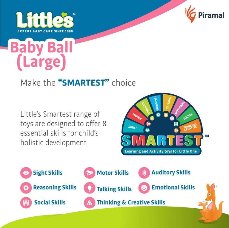 Preview image 5th product image for Soft Plush Baby Ball with Rattle - 11cm, Multi Color - BachcheCompany.com