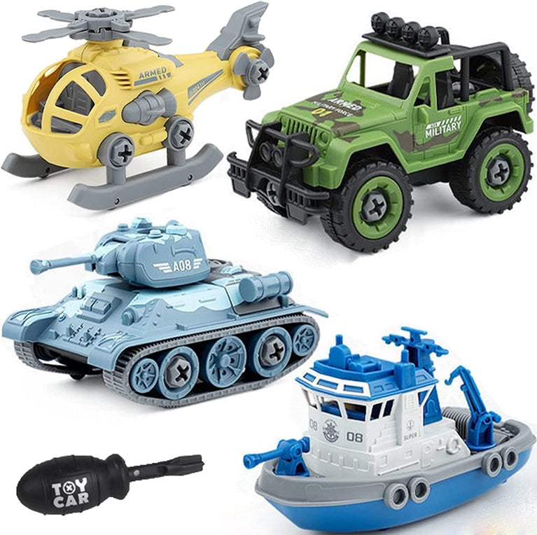 Preview image Military Army Toy Cars 4 Pack w/Screwdriver - STEM Toys - BachcheCompany.com