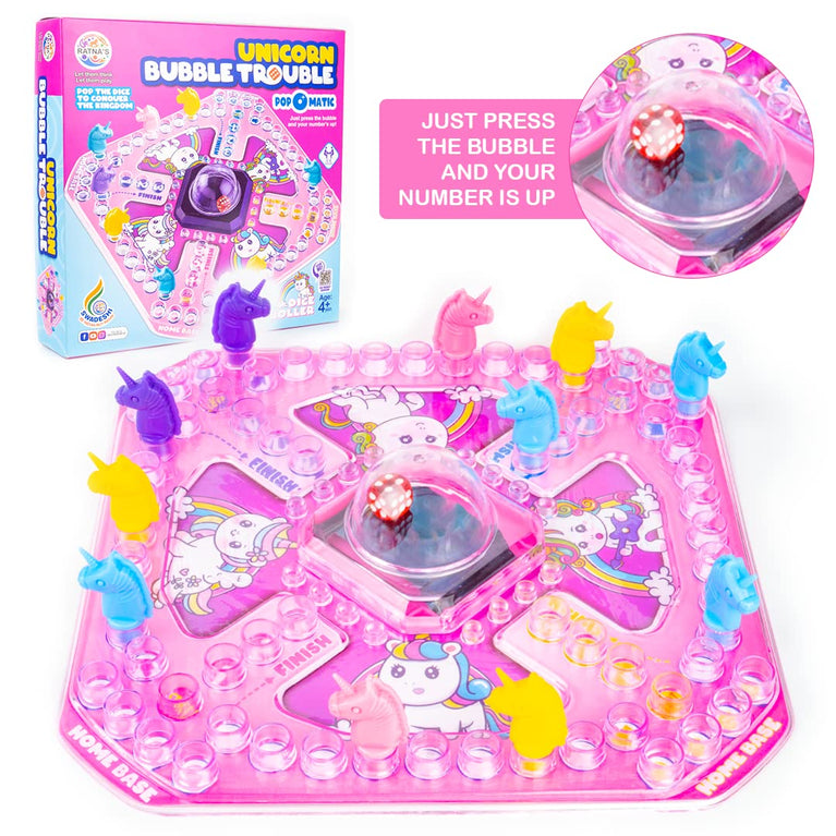 Preview image 2nd product image for Unicorn Bubble Trouble Board Game - Kids 4+ - BachcheCompany.com