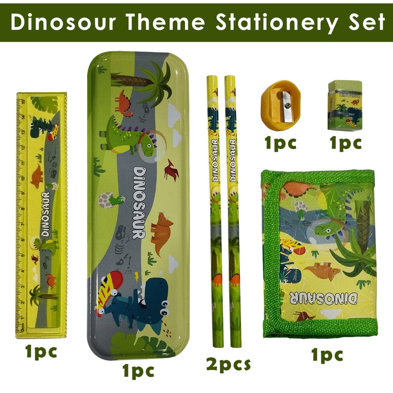 Preview image 2nd product image for Dinosaur Stationery Set for Kids - 7 Pcs Gift Kit - BachcheCompany.com