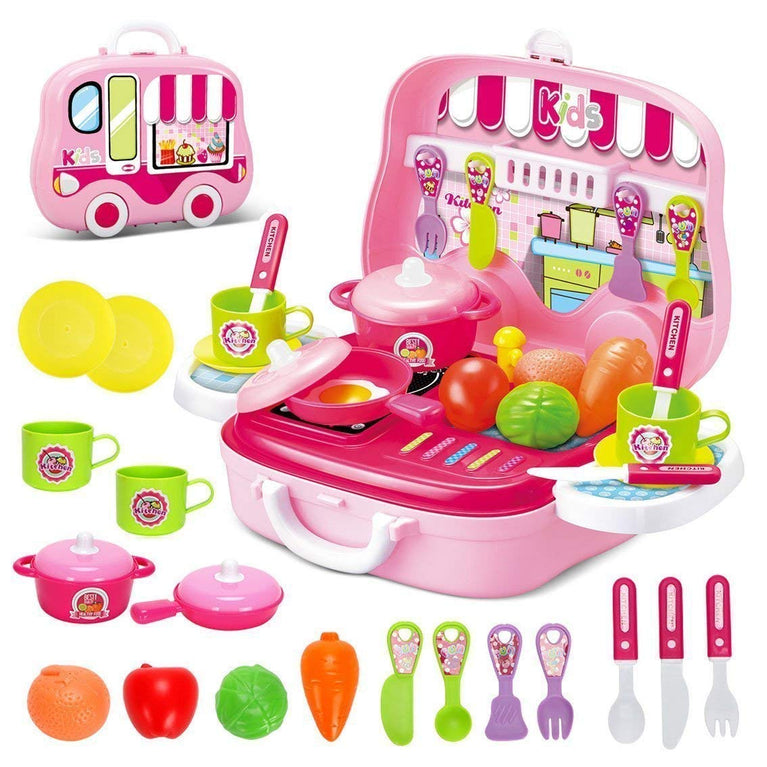 Preview image Kitchen Set for Kids Girls - DIY Luxury Pretend Play Set - BachcheCompany.com