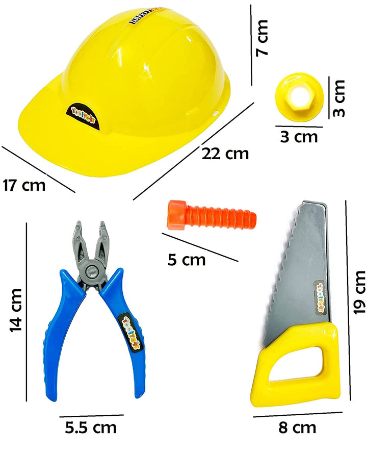 Preview image 4th product image for Mechanics Helmet Tool Kit for Kids - 13 Tools - BachcheCompany.com
