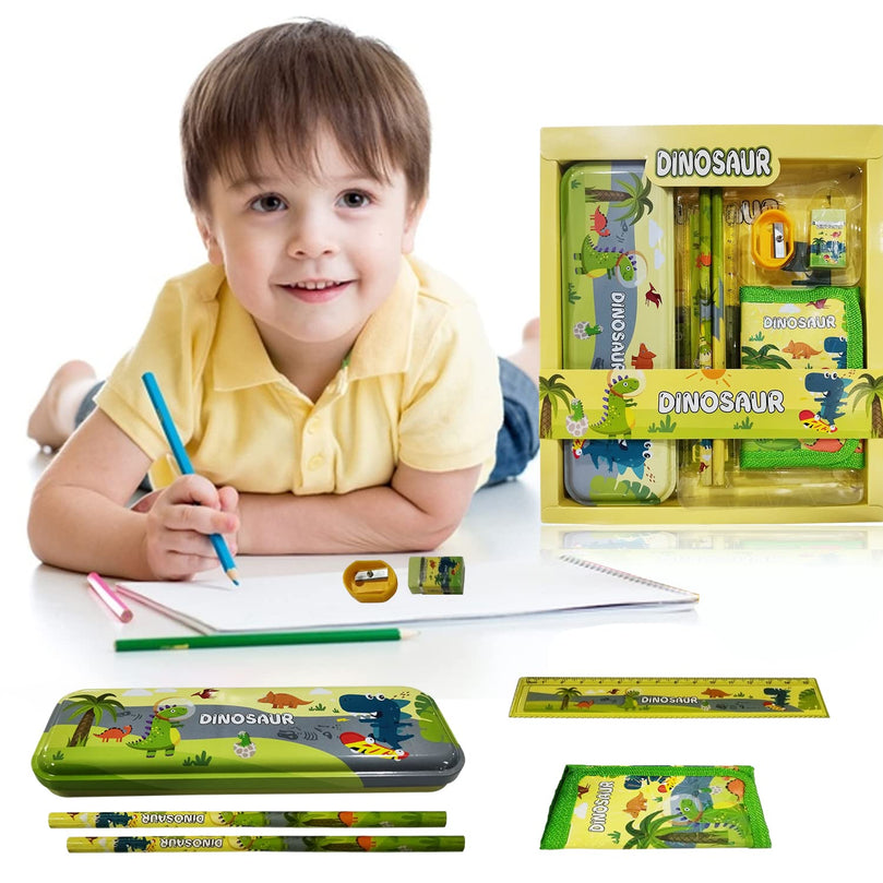 6th product image for Dinosaur Stationery Set for Kids - 7 Pcs Gift Kit - BachcheCompany.com