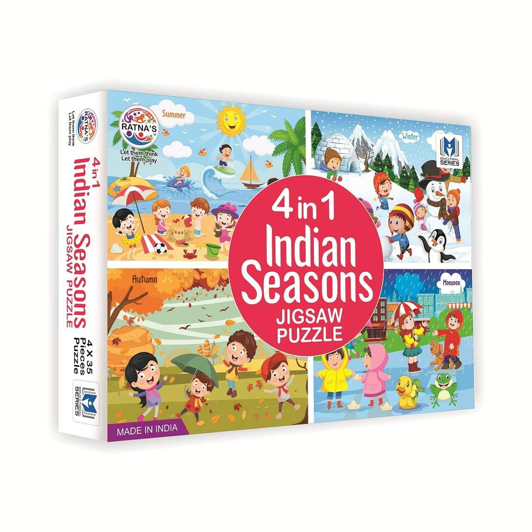 4-in-1 Indian Seasons Jigsaw Puzzle for Kids - BachcheCompany.com