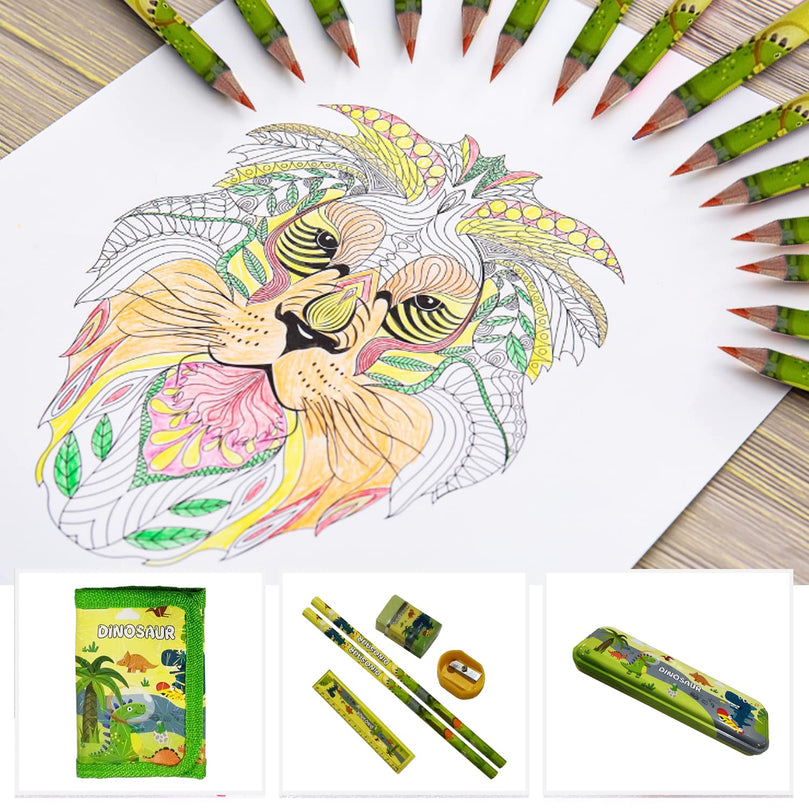 4th product image for Dinosaur Stationery Set for Kids - 7 Pcs Gift Kit - BachcheCompany.com