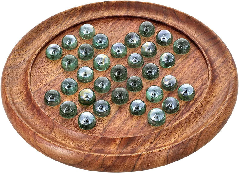 Preview image Brainvita Wooden Solitaire Board Game - Unique Gift for Kids, Teens and Adults - BachcheCompany.com