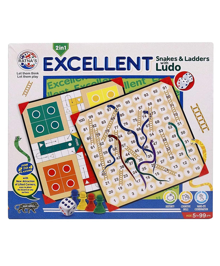 Preview image 2nd product image for Table Top Family Fun Ludo and Snakes and Ladders Board Game - BachcheCompany.com
