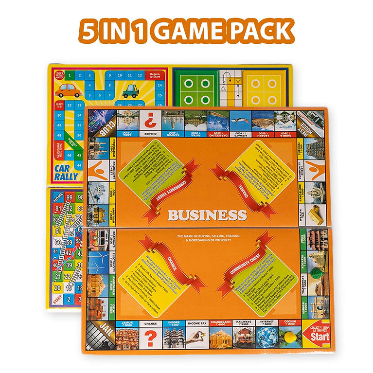 Preview image 5th product image for 5-in-1 Family Board Game - Ludo, Snakes and More! - BachcheCompany.com