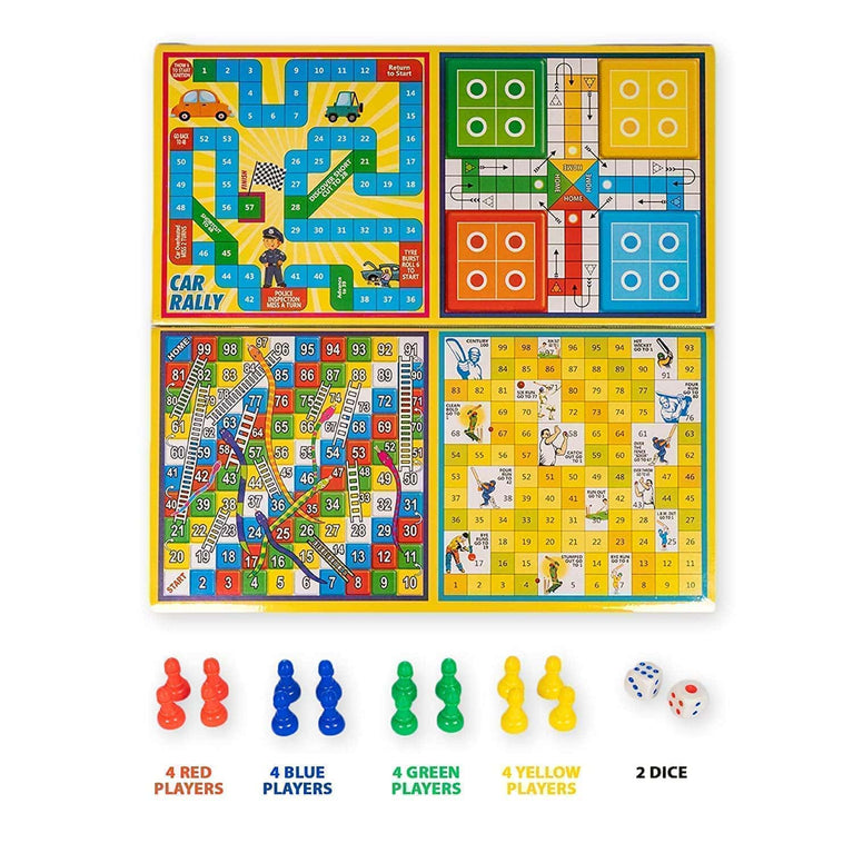 Preview image 6th product image for 5-in-1 Family Board Game - Ludo, Snakes and More! - BachcheCompany.com