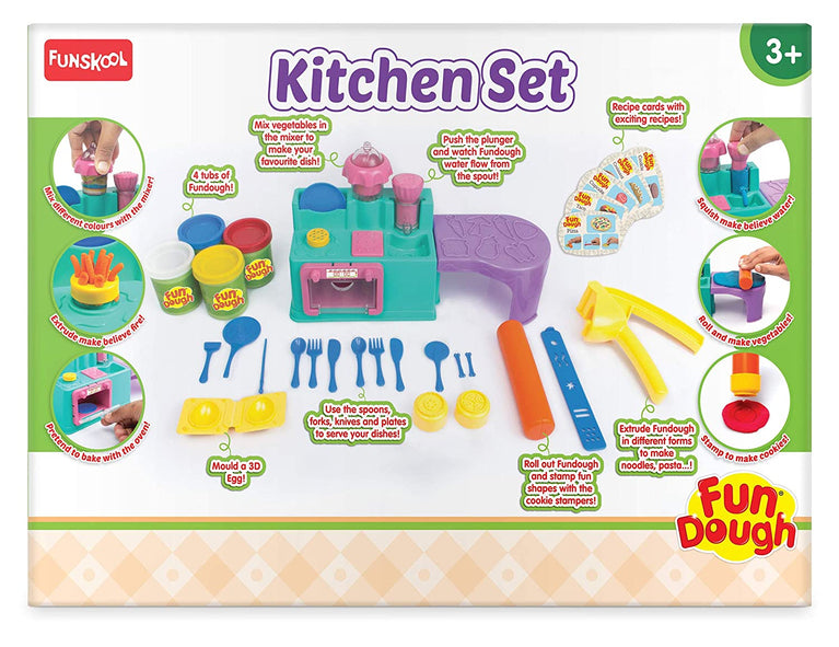 Preview image 3rd product image for Fundough Kitchen Set - Cutting and Moulding Playset 3+ - BachcheCompany.com