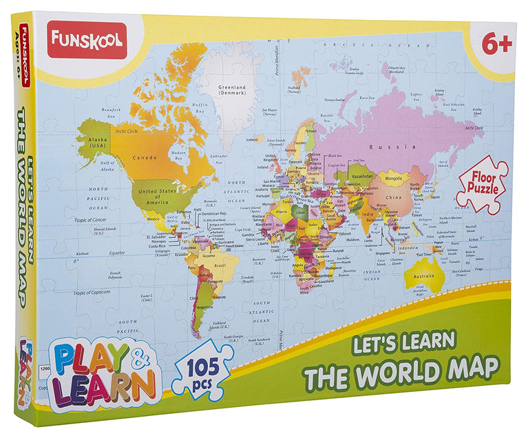 Preview image Funskool World Map Puzzle for 6+ Kids - BachcheCompany.com