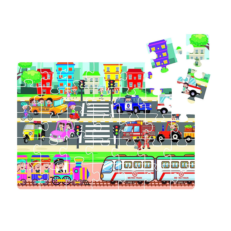 Preview image 2nd product image for Buy 4-in-1 Transport Puzzle for Kids - 35 Pieces - BachcheCompany.com