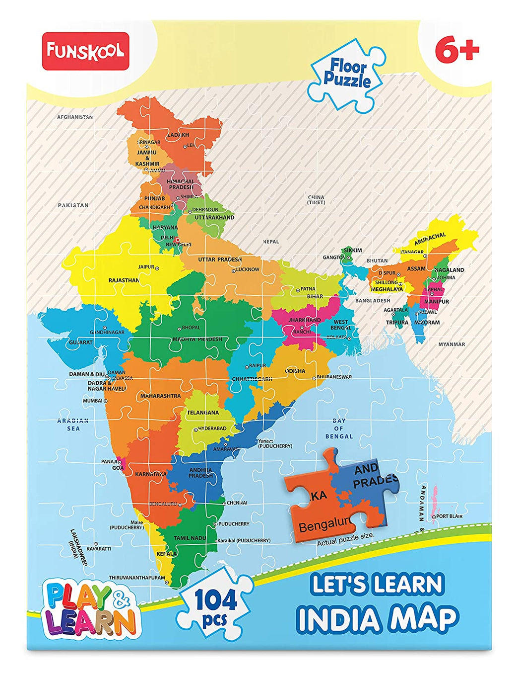 Funskool India Toy Map Puzzle for Kids 6+ - BachcheCompany.com