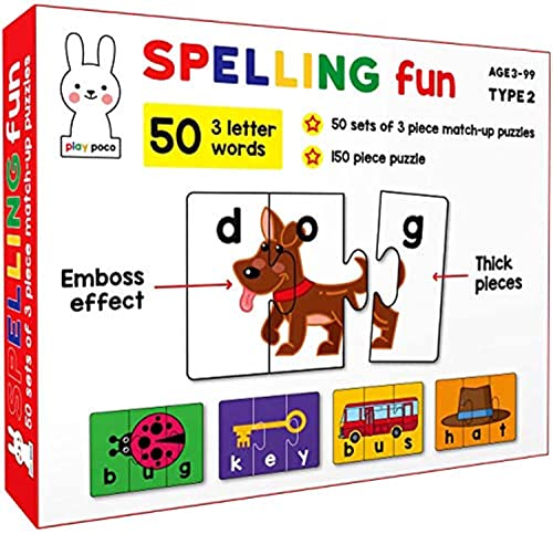 Spelling Fun Type 2 Puzzle - Learn to Spell 50 Three-Letter Words - BachcheCompany.com