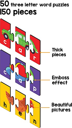 Preview image 3rd product image for Spelling Fun Type 2 Puzzle - Learn to Spell 50 Three-Letter Words - BachcheCompany.com