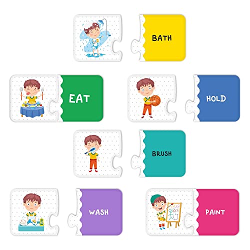 Preview image 4th product image for Action Word Learning Pack: Montessori Puzzle Toys for 3 Year Olds - BachcheCompany.com