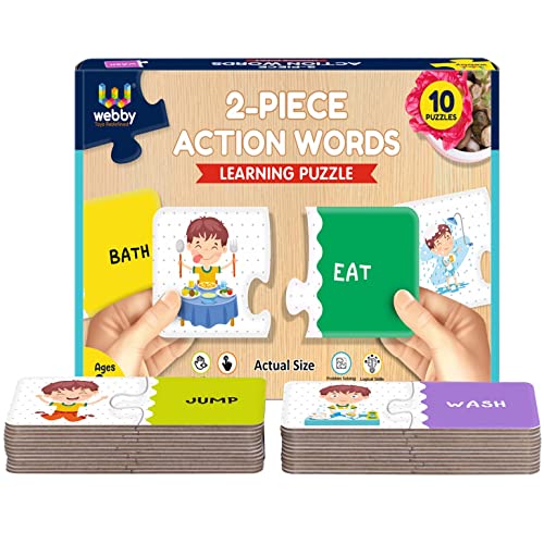 Preview image 5th product image for Action Word Learning Pack: Montessori Puzzle Toys for 3 Year Olds - BachcheCompany.com