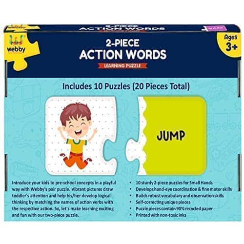 Preview image 6th product image for Action Word Learning Pack: Montessori Puzzle Toys for 3 Year Olds - BachcheCompany.com