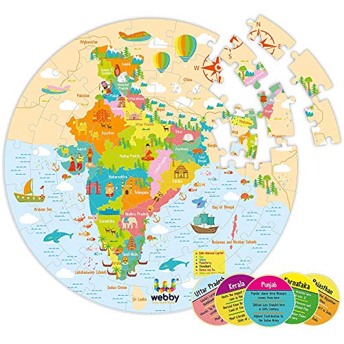 Preview image Explore the Wonders of India: Amazing Map Jigsaw Puzzle - BachcheCompany.com