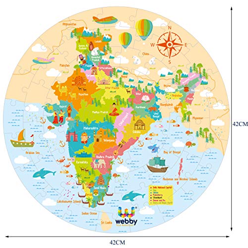 Preview image 5th product image for Explore the Wonders of India: Amazing Map Jigsaw Puzzle - BachcheCompany.com