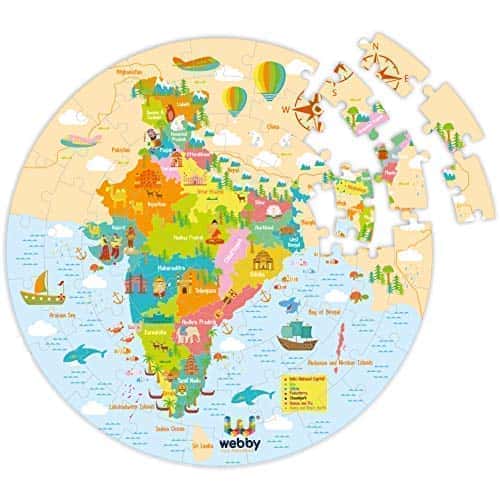 Preview image 7th product image for Explore the Wonders of India: Amazing Map Jigsaw Puzzle - BachcheCompany.com