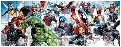 Preview image 3rd product image for Marvel Avengers 90-Piece Panorama Jigsaw Puzzle for Kids - Age 6+ - BachcheCompany.com