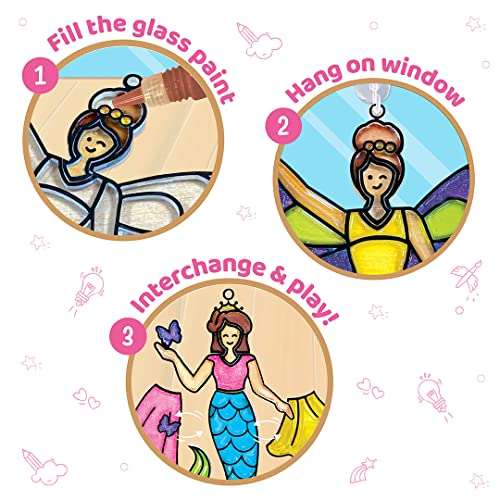 Preview image 3rd product image for Create Magical Window Art with Princess Designs - Craft Kit for Girls - BachcheCompany.com