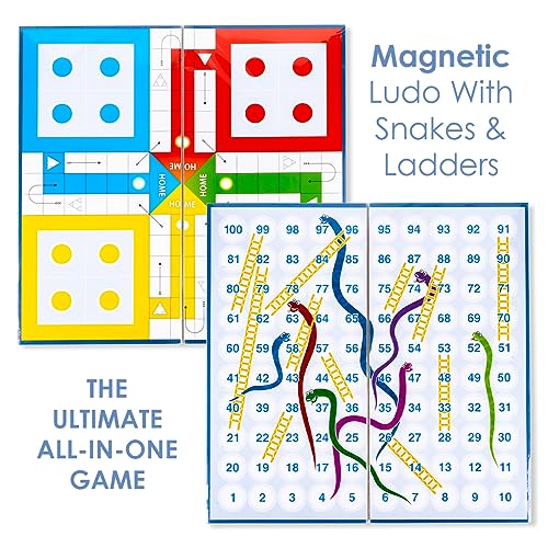 Preview image 2nd product image for Fun Family Game: Magnetic Snakes and Ladders + Ludo - BachcheCompany.com
