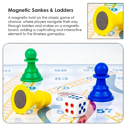 Preview image 5th product image for Fun Family Game: Magnetic Snakes and Ladders + Ludo - BachcheCompany.com