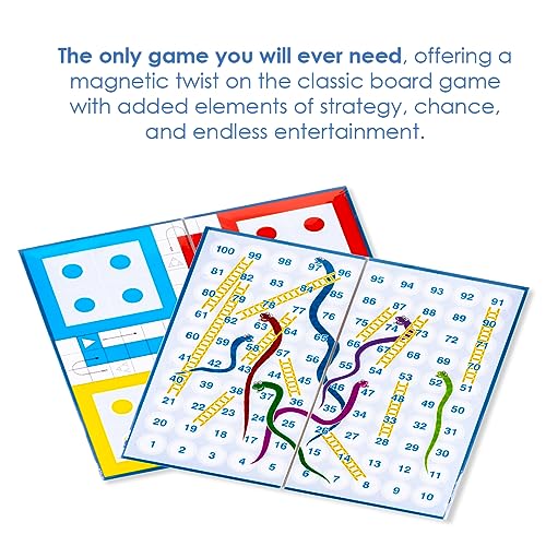 Preview image 7th product image for Fun Family Game: Magnetic Snakes and Ladders + Ludo - BachcheCompany.com
