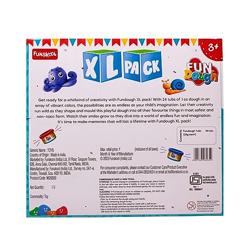 Preview image 3rd product image for FunDough XL Pack - Shaping and Sculpting for Kids | Multi-Colour - BachcheCompany.com