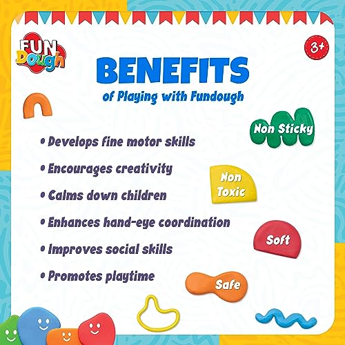 Preview image 6th product image for FunDough XL Pack - Shaping and Sculpting for Kids | Multi-Colour - BachcheCompany.com