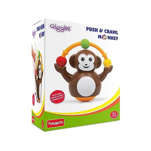 Funskool Giggles Push n Crawl Monkey: Tummy Time Toy - BachcheCompany.com