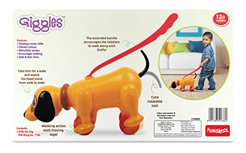 Preview image 3rd product image for Funskool Giggles Sniffy the Dog Pull Along Toy - Encourages Walking! - BachcheCompany.com
