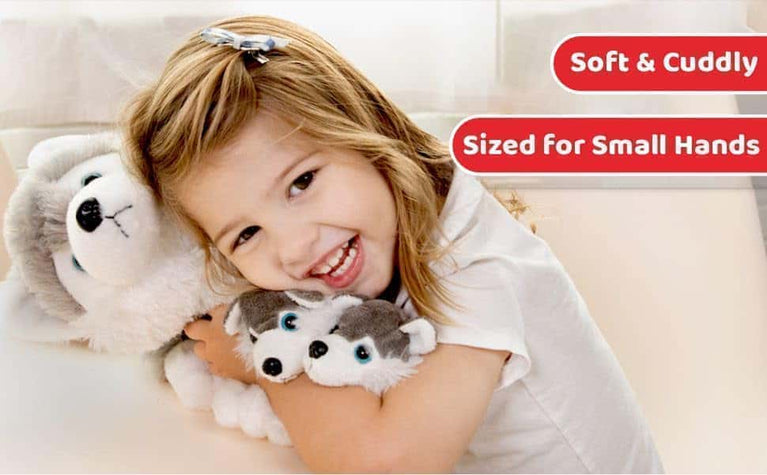 Preview image 9th product image for Plush Husky Dog Stuffed Animal - 35cm Grey - BachcheCompany.com