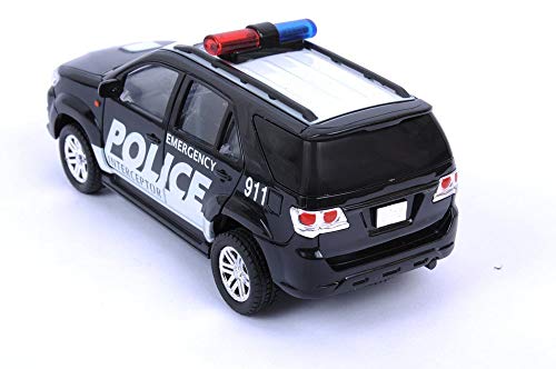 Preview image 3rd product image for Police Interceptor Fortune Pull-Back Car: Black - 1 pc - BachcheCompany.com